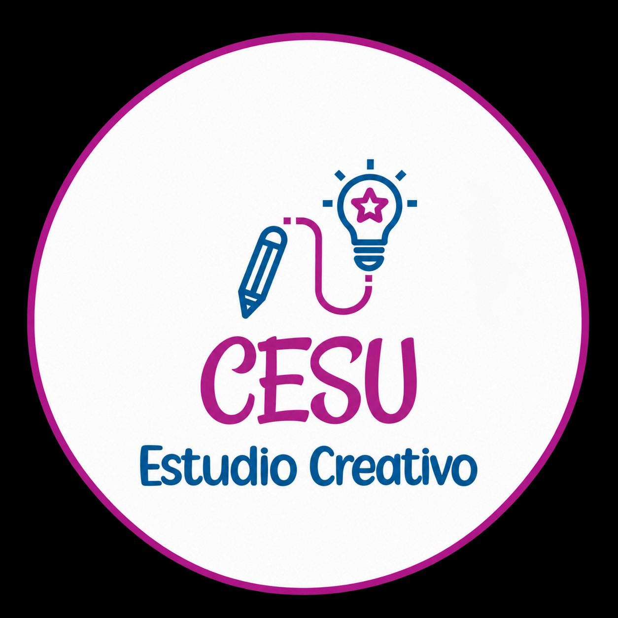 Logo de Cesu Estudio Creativo: lápiz y lamparita con una estrella